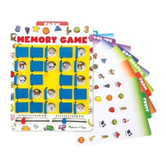 Melissa & Doug Flip to Win Travel Memory Game - Wooden Game Board, 7 Double-Sided Cards image {3}