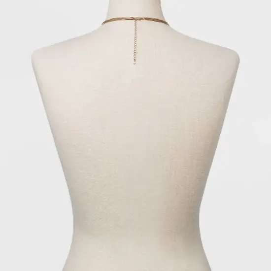 Curb and Snake Chain Layered Multi-Strand Necklace - Universal Thread&trade; Worn Gold image {2}