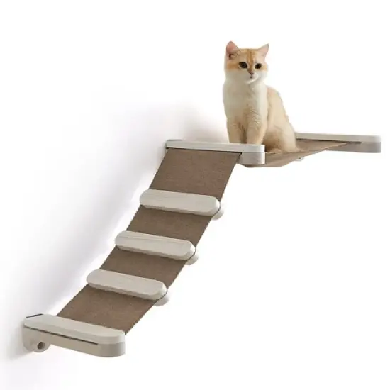 Feandrea Clickat Collection - No.002 Cat Climbing Hammock, Wall-Mounted Cat Bed with Stairs, Cat Wall Perch image {1}