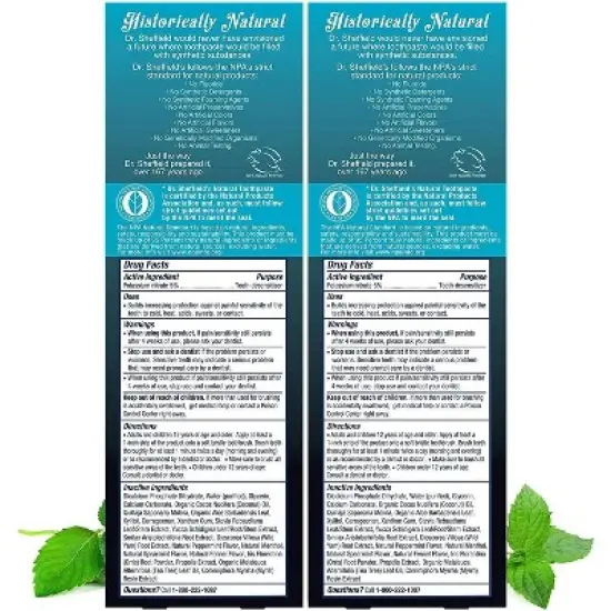 Dr. Sheffield's Certified Natural Sensitive Toothpaste - 5oz/2pk image {2}