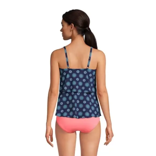 Lands' End Women's Chlorine Resistant Scoop Neck Tiered Tankini Swimsuit Top image {1}