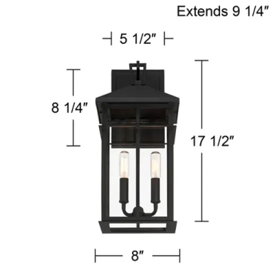 John Timberland Bernal 17 1/2" High Sand Black 2-Light Outdoor Wall Light image {3}