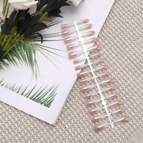 Unique Bargains Women's Full Coverage Nails Tip XS Pink 1 Pc image {4}