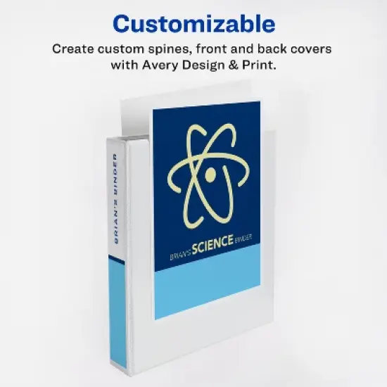 Avery Durable View 3 Ring Binder with 1.5 Inch Rings, 8 Tab Insertable Binder Dividers, Office Supplies Set (01683) image {1}