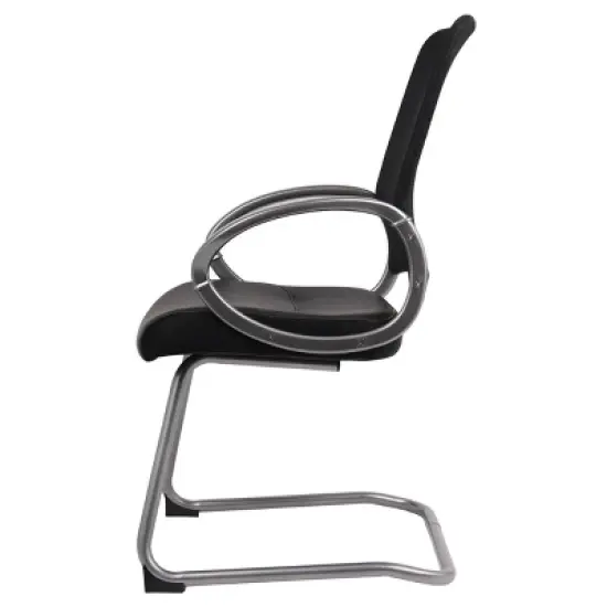Mesh Back with Pewter Finish Guest Chair Black - Boss Office Products image {5}