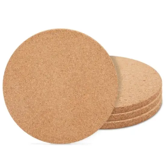 Juvale 4 Pack Round Hot Pads for Countertops and Kitchen, Cork Trivets for Hot Dishes, 9 In image {9}