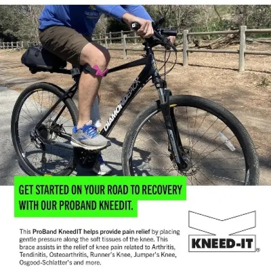 ProBand KneedIT Pink &ndash; Compression Band for Knee Pain Relief &ndash; Relieve Pain & Swelling &ndash; For Arthritis, Tendinitis, Osteoarthritis & More &ndash; One Size image {1}
