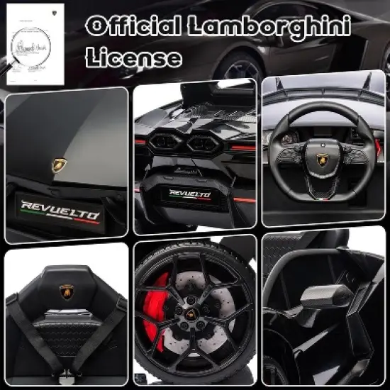 12V Ride On Car for Kids, Licensed Lamborghini Revuelto Electric Vehicle, Battery Powered Sports Car Toy for Boys & Girls image {5}