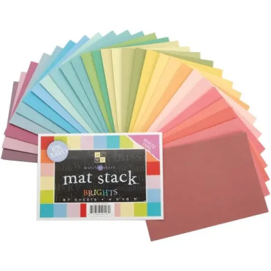 DCWV Single-Sided Mat Stack 4.5"X6.5" 87/Pkg-Brights, White Core, 29 Colors/3 Each image {2}
