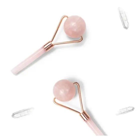 Zoe Ayla Contour Facial Roller Rose Quartz - 1ct image {2}