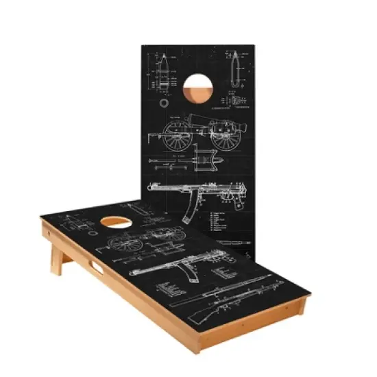 Skips Garage Arms Drawings Cornhole Boards - ACA Star Series image {1}
