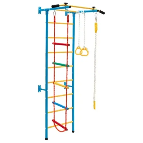 Costway 5 in 1 Kids Indoor Gym Playground Swedish Wall Ladder Children Home Climbing Gym image {8}