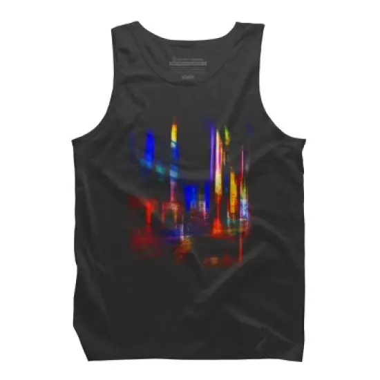 Men's Design By Humans city at night By hkartist Tank Top image {6}