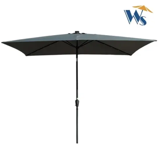 NicBex 10x6.5FT Patio Umbrella UV-Proof Outdoor Umbrellas Waterproof Rectangular LED Umbrella with Crank and Push Button Tilt for Pool image {5}