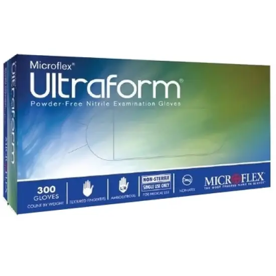 Nitrile Ultraform Exam Glove Blue Textured Fingertips image {2}