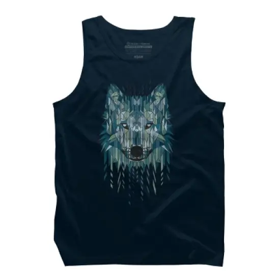 Men's Design By Humans Geometric Wolf By jun087 Tank Top image {5}