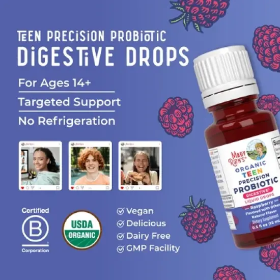 MaryRuth's Organic Teen Precision Probiotic Digestive Liquid Drops image {7}