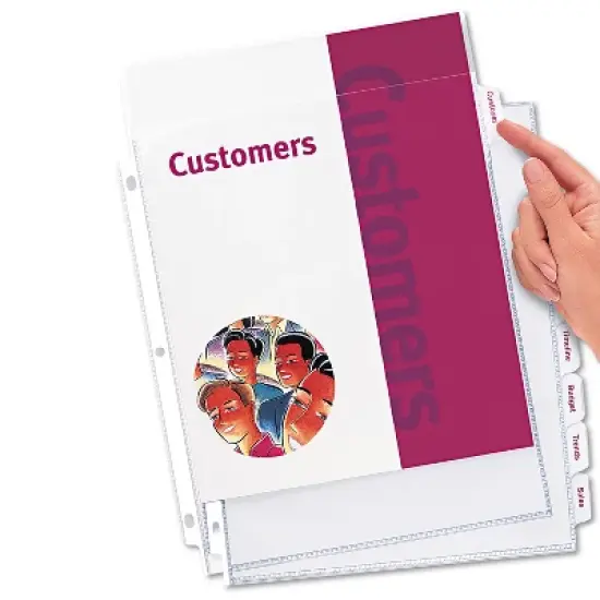 Avery Index Maker Print & Apply Clear Label Sheet Protector Dividers 8-Tab Letter 75501 image {2}