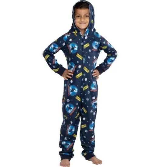 Polar Express Big Kids Believe Hooded One-Piece Footless Sleeper Union Suit image {1}