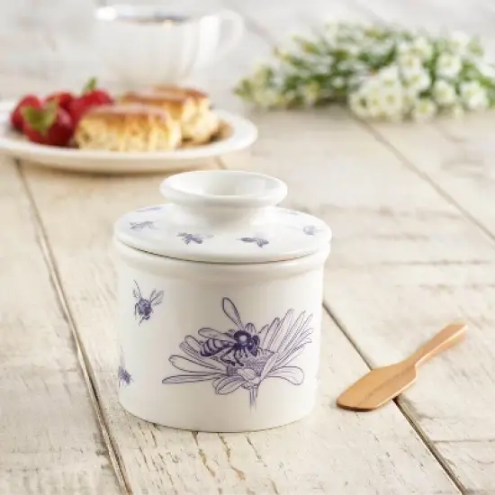 Butter Bell&reg; Crock &ndash; Farmhouse Honey Bee Ceramic Butter Keeper, Beekeeper-Inspired Butter Dish for Fresh, Spreadable Butter image {1}