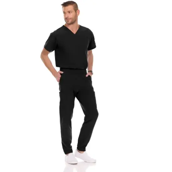 Medichic Men Scrubs Set - Stretch V-Neck Scrub Top with 7-Pocket Pants Workwear image {9}