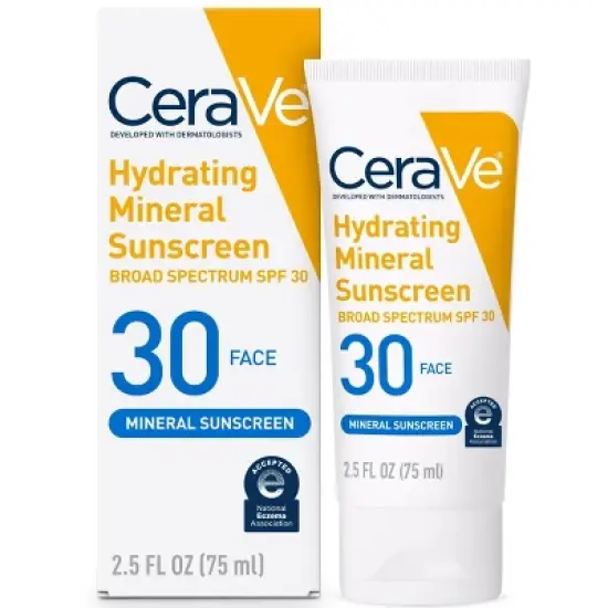 CeraVe Hydrating Mineral Face Sunscreen Lotion &ndash; SPF 30 - 2.5oz image {1}