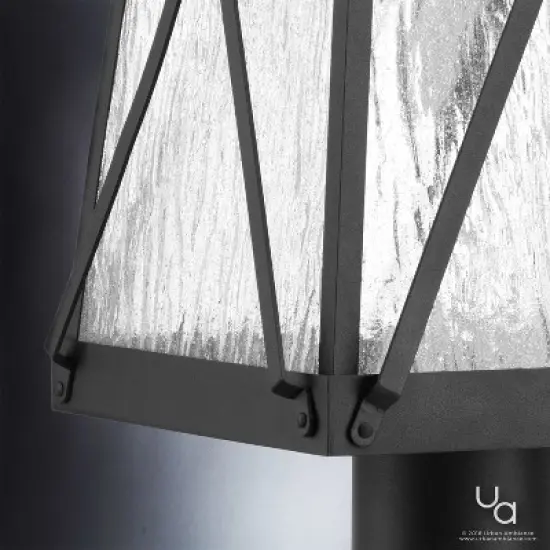 Urban Ambiance Luxury English Country Outdoor Post/Pier Light,  21-3/4"H x 10-1/2"W,  Midnight Black, UHP1057 image {4}