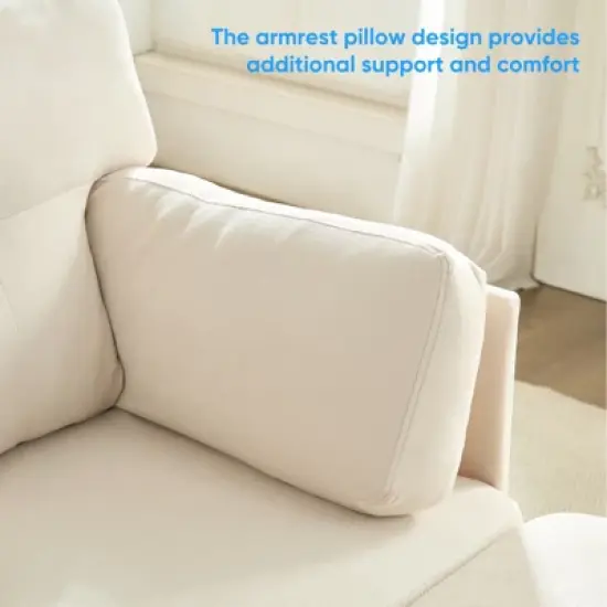 Mjkone Modular Convertible Sectional Sofa Couch, Upholstered Comfy Fabric 4-Seater Sofa with Movable Ottomans image {7}