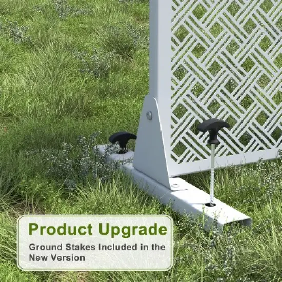 PexFix 72 in. H x 35 in. W Outdoor Metal Privacy Screen Garden Fence Woven Pattern Wall Applique in White image {4}