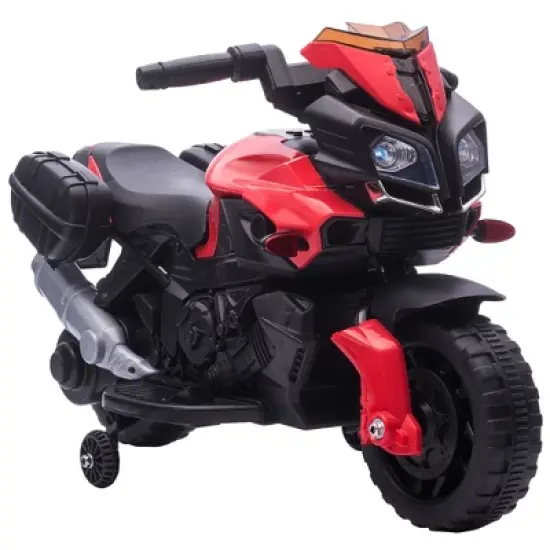 Aosom 6V Electric Motorcycle for Kids, Dirt Bike, Battery-Powered Ride-On Toy Off-Road Street Bike with Pedal, Headlights, and Training Wheels image {3}