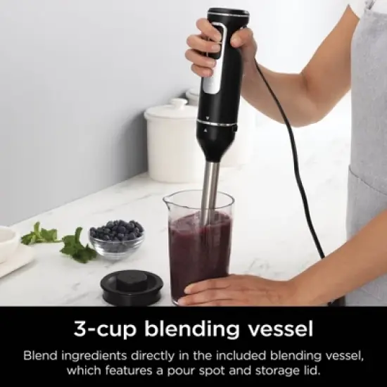 Ninja Foodi Power Mixer System with Hand Blender & Hand Mixer Combo and 3-Cup Blending Vessel - CI101: Immersion Blender, 5 Speeds, Whisk image {2}