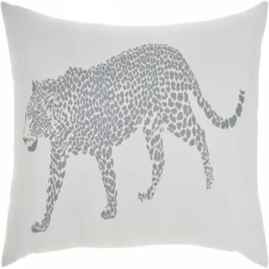 Mina Victory Outdoor Raised Print Leopard Lumbar Throw Pillow image {8}