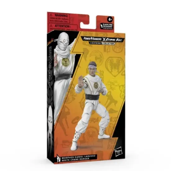 Power Rangers Lightning Collection Mighty Morphin X Cobra Kai Daniel LaRusso Morphed White Crane Ranger Action Figure (Target Exclusive) image {1}
