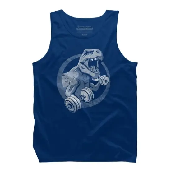 Men's Design By Humans T-Rex Can Lift Dumbells By Snazzygaz Tank Top image {6}