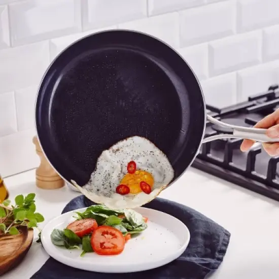 Blue Diamond 8" Stainless Steel Open Frypan Metallic Silver image {1}