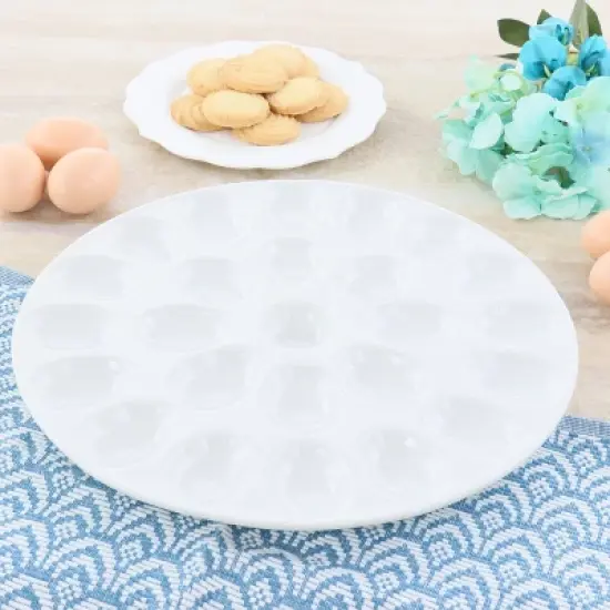Gibson Our Table Simply White 13 Inch Egg Serving Platter image {1}