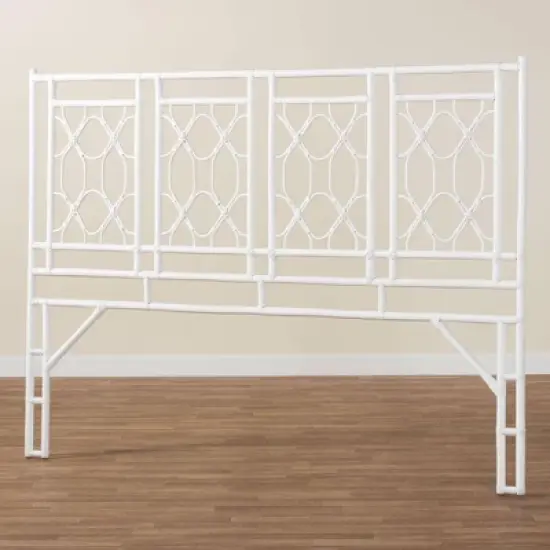 bali & pari King Size Sampson Rattan Standalone Headboard White image {4}