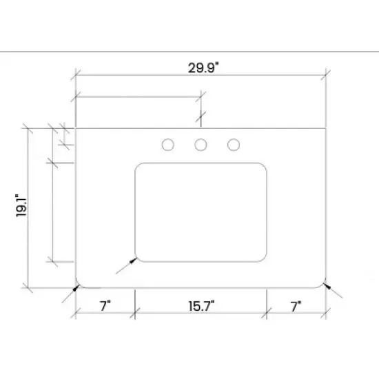 Christopher Knight Home Childe 30" Bathroom Vanity with Ceramic Sink and Double Drawer image {6}