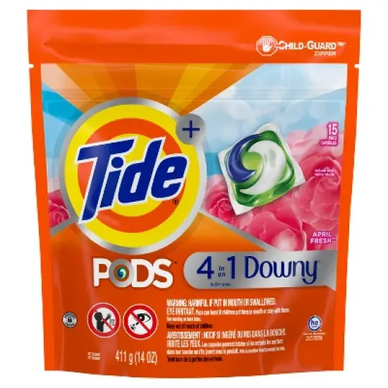 Tide Pods Laundry Detergent Pacs - Downy April Fresh image {1}
