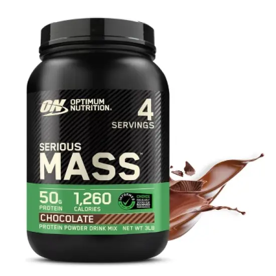 Optimum Nutrition Serious Mass 100% Whey Protein Powder - Chocolate - 2.96lbs - 4 Servings image {9}