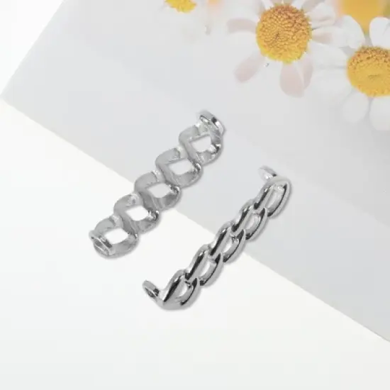 Unique Bargains Chain Shape Shoelace Charms Silver Tone 1 Pair image {4}