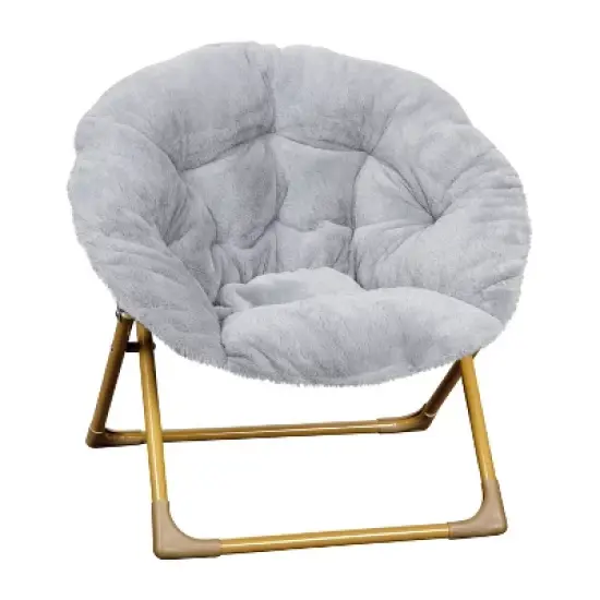 Flash Furniture Gwen  23" Kids Cozy Mini Folding Saucer Chair, Faux Fur Moon Chair for Toddlers and Bedroom image {14}