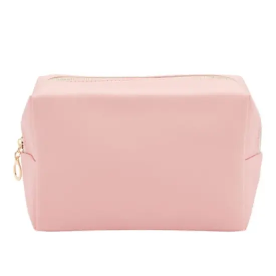 Glamlily 3 Pack Faux Leather Makeup Bag with Zipper, Travel Cosmetic Bags, 3 Pastel Colors image {6}