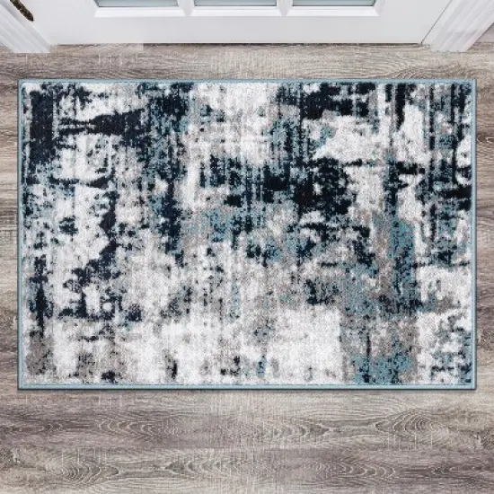 World Rug Gallery Modern Abstract Reflections Area Rug:  Stain & Fade-Resistant,  Low Pile,  Indoor Use image {7}
