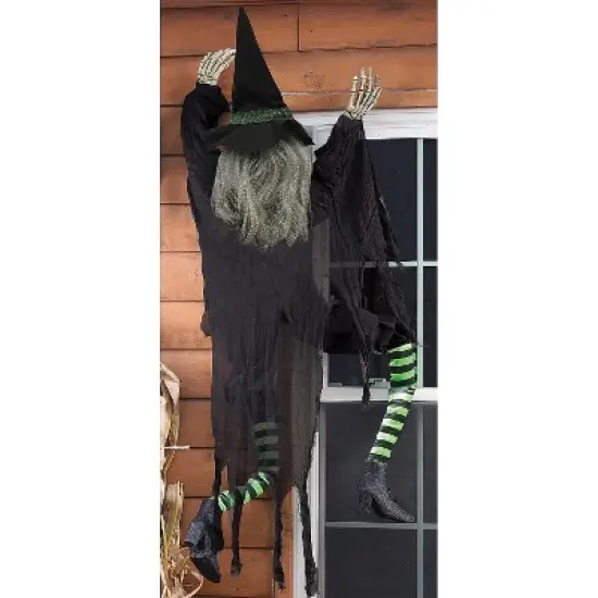 Fun World Climbing Witch Halloween Decoration - 5 ft - Black image {1}