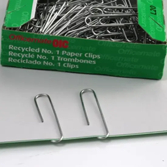 Officemate Recycled Paper Clips, Giant Gem, 100/Box, 5 Boxes image {2}