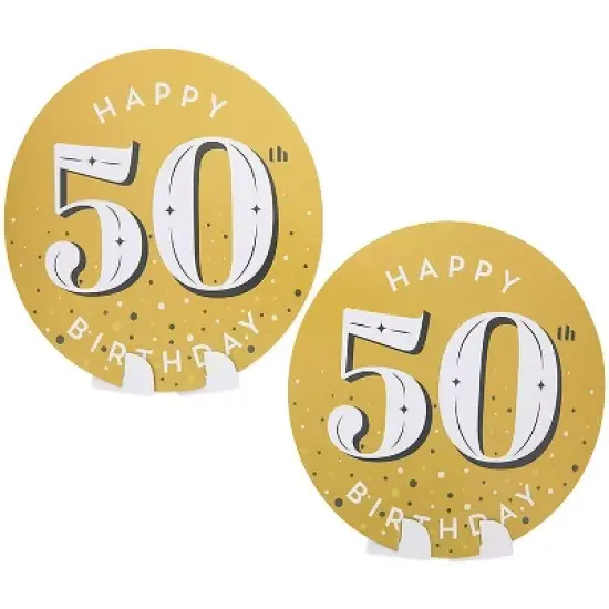 Sparkle and Bash 12 Pieces 50th Birthday Party Supplies, Table Centerpieces, Wall Ceiling Decorations Confetti String image {3}