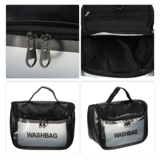 Unique Bargains Portable Flip Cover Makeup Bag 1 Pc image {2}