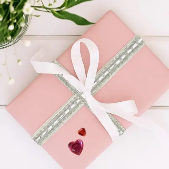 Wrapables 3 Yards Self Adhesive Crystal Rhinestone Ribbons, Diamond Bling Tape Strips Trim for DIY Crafts Wedding Party Decoration (3 Rolls), Silver image {3}