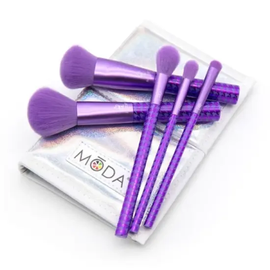 MODA Brush Keep It Classy Metallic Purple Face Flip Makeup Brush Sets- 6pc image {8}